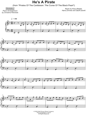 He's a Pirate by Christina - Sheet Music