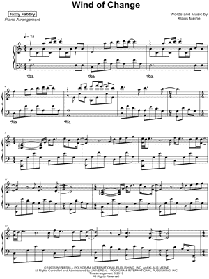 Wind of Change by Jazzy Fabbry - Sheet Music