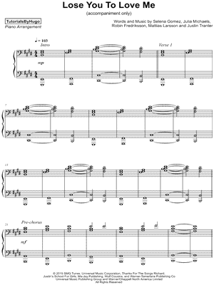 Lose You to Love Me [accompaniment only]