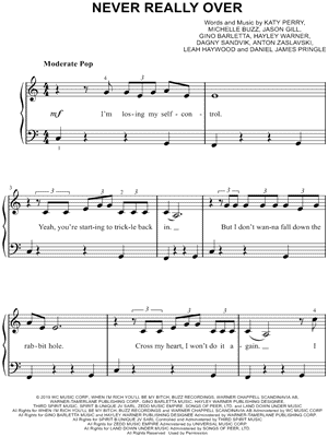 Never Really Over by Katy Perry - Sheet Music