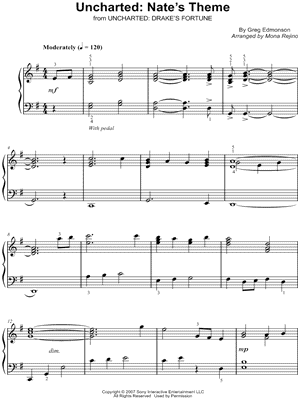Uncharted: Nate's Theme from Uncharted: Drake's Fortune - Sheet Music