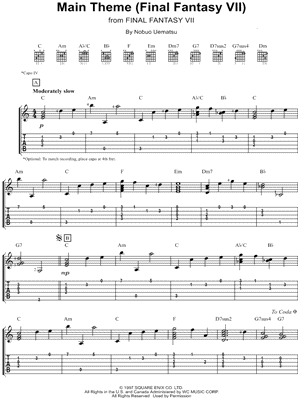 Final Fantasy VII Main Theme from Final Fantasy VII - Sheet Music
