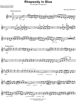 Rhapsody in Blue [abridged] - Bb Instrument