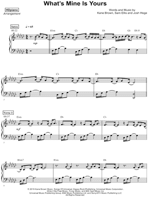 What's Mine Is Yours by HDpiano - Sheet Music
