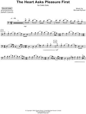 The Heart Asks Pleasure First by GnuS Cello - Sheet Music