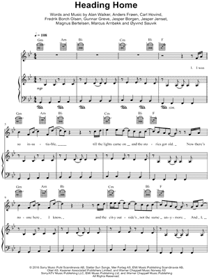 Heading Home by Alan Walker & Ruben - Sheet Music