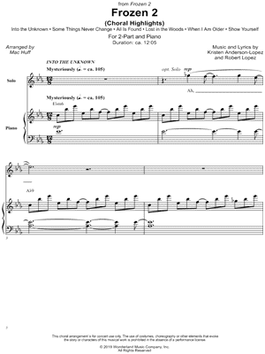 Frozen 2 (Choral Highlights) by Mac Huff - Sheet Music