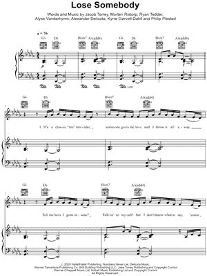 Lose Somebody by Kygo & OneRepublic - Sheet Music