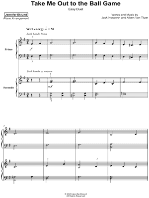 Take Me Out to the Ball Game by Jennifer Eklund - Sheet Music