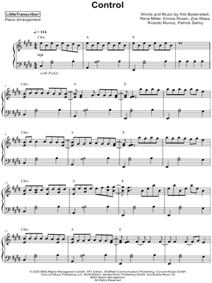 Control by LittleTranscriber - Sheet Music