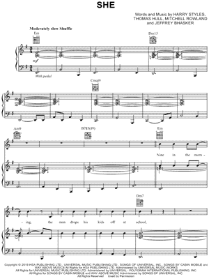 She by Harry Styles - Sheet Music