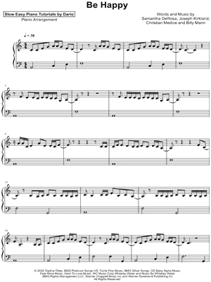 Be Happy [Slow Easy Piano Tutorial]