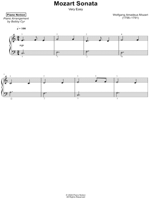 Piano Sonata No. 11 in A Major, K. 331: I. Andante Grazioso [very easy]