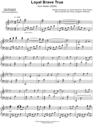 Loyal Brave True by Jon Pumper - Sheet Music