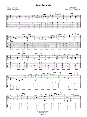 The Seasons, Op. 37a: 6. June (Barcarolle) by Giuseppe Torrisi - Sheet Music