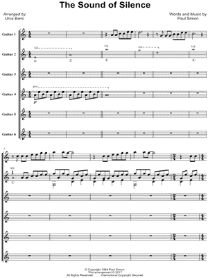 The Sound of Silence - Guitar Sextet