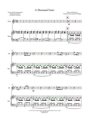 A Thousand Years - Oboe & Piano