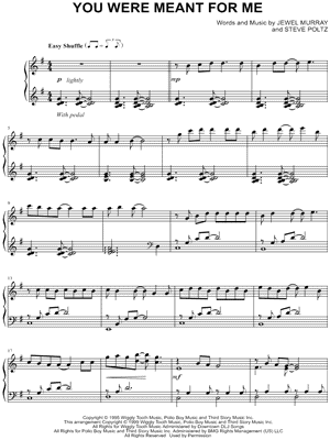 You Were Meant for Me by Jewel - Sheet Music