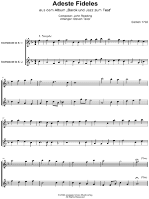 Adeste Fideles - Eb Instrument Duet