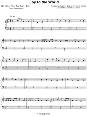 Joy to the World [Slow Easy Piano Tutorial]