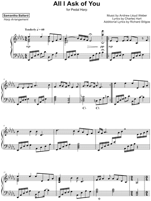 All I Ask of You by Samantha Ballard - Sheet Music