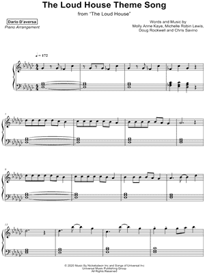 The Loud House Theme Song by Dario D'aversa - Sheet Music