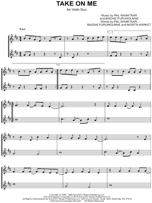 Take on Me - Violin Duet