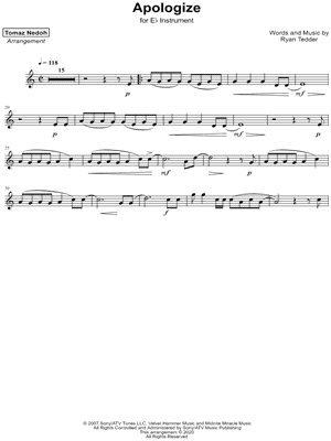 Apologize - Eb Instrument
