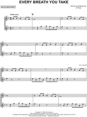 Every Breath You Take - Alto Saxophone Duet