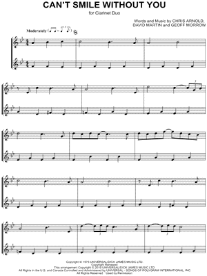 Can't Smile Without You - Clarinet Duet