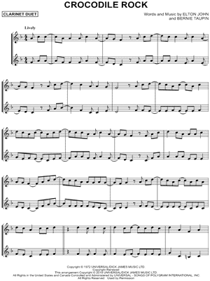 Crocodile Rock - Clarinet Duet