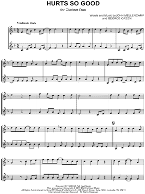 Hurts So Good - Clarinet Duet