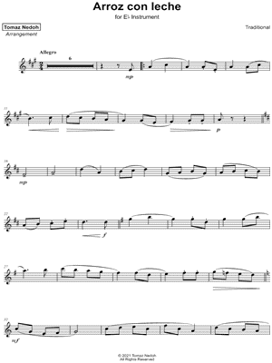 Arroz con Leche - Eb Instrument