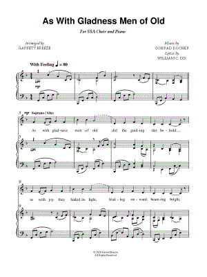 As with Gladness Men of Old