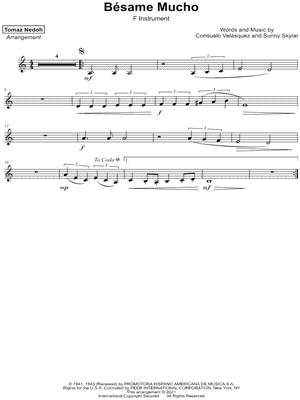 Bésame Mucho - F Instrument