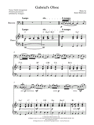 Gabriel's Oboe - Bassoon & Piano