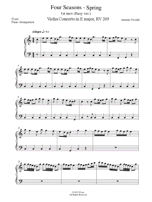 Spring from the Four Seasons - Allegro [easy]