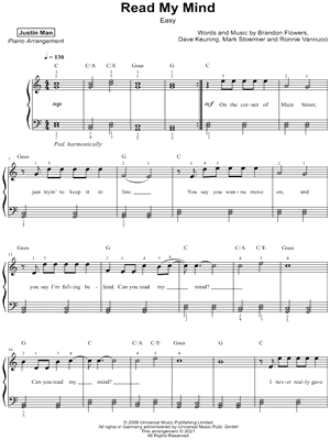 Read My Mind [easy] by Justin Man - Sheet Music