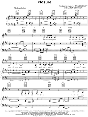 closure by Taylor Swift - Sheet Music