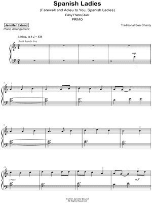 Spanish Ladies [easy duet]