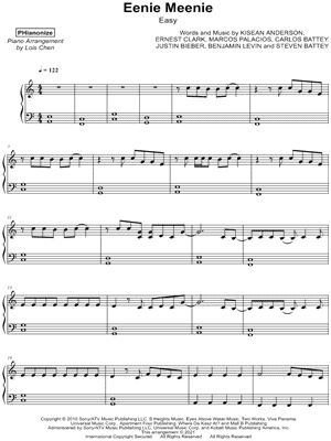 Eenie Meenie [easy] by PHianonize - Sheet Music