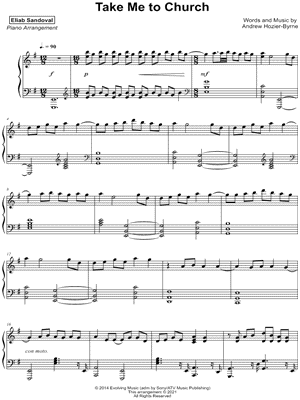 Take Me to Church by Eliab Sandoval - Sheet Music