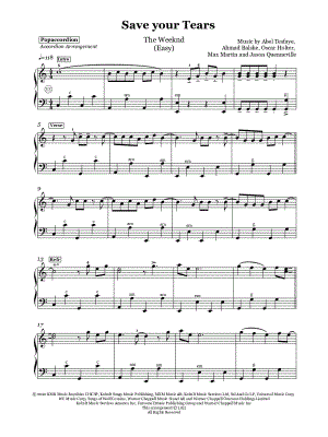 Save Your Tears [easy]