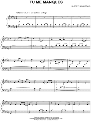 Tu Me Manques by Stephan Moccio - Sheet Music
