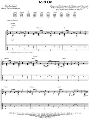 Hold On by Dax Andreas - Sheet Music