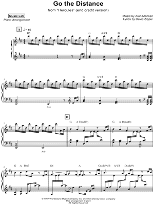 Go the Distance by Music Lah - Sheet Music