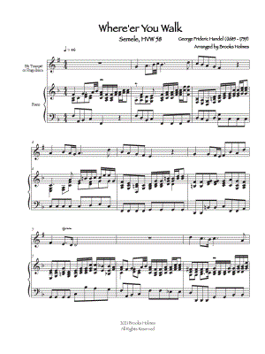 Where'er You Walk - Trumpet & Piano by Brooks Holmes - Sheet Music