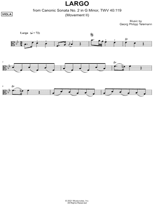 Canonic Sonata no. 2, TWV 40: 119: II. Largo