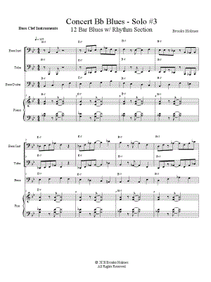 Concert Bb Blues - Solo #3 - Bass Clef Instruments