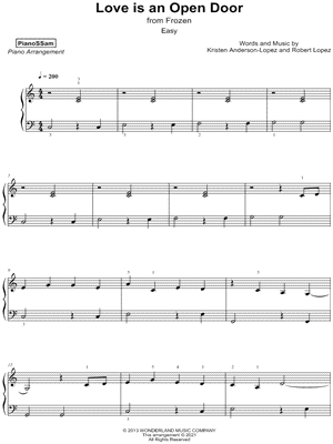 Love is an Open Door [easy]